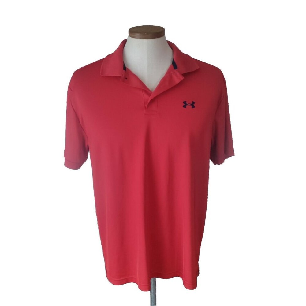 (XL) Extra Large / Men's Red Polo Shirt / Under Armor / HeatGear *Read